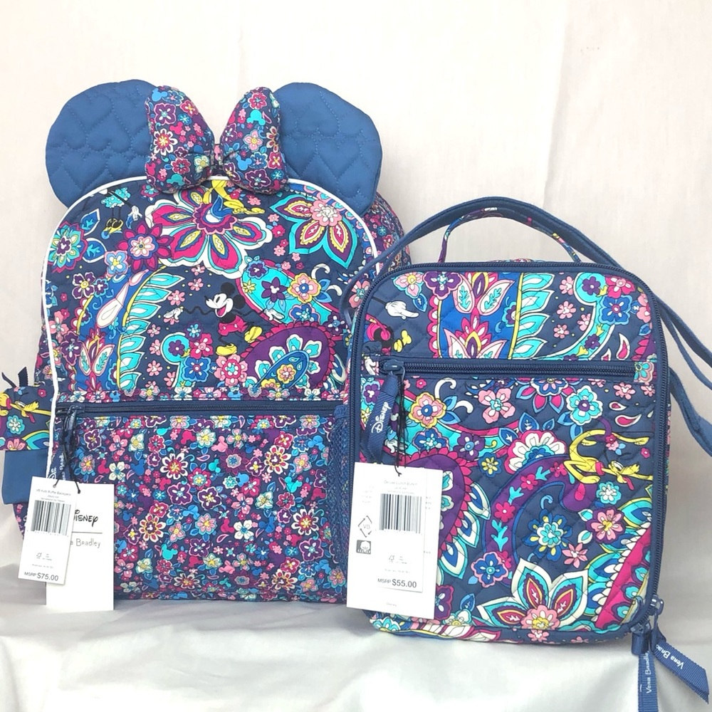 Vera Bradley Minnie Mouse Backpack with matching Lunch Box